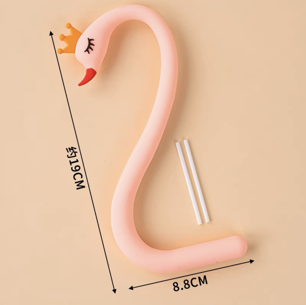 รูปปั้นหงส์เรซิ่นเนื้อนุ่ม - สีชมพู