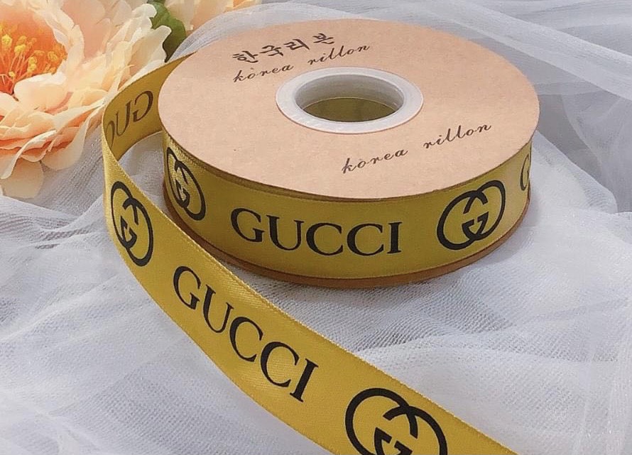 ริบบิ้น GUCCI (2.5ซม.,50ม.)-สีทอง.