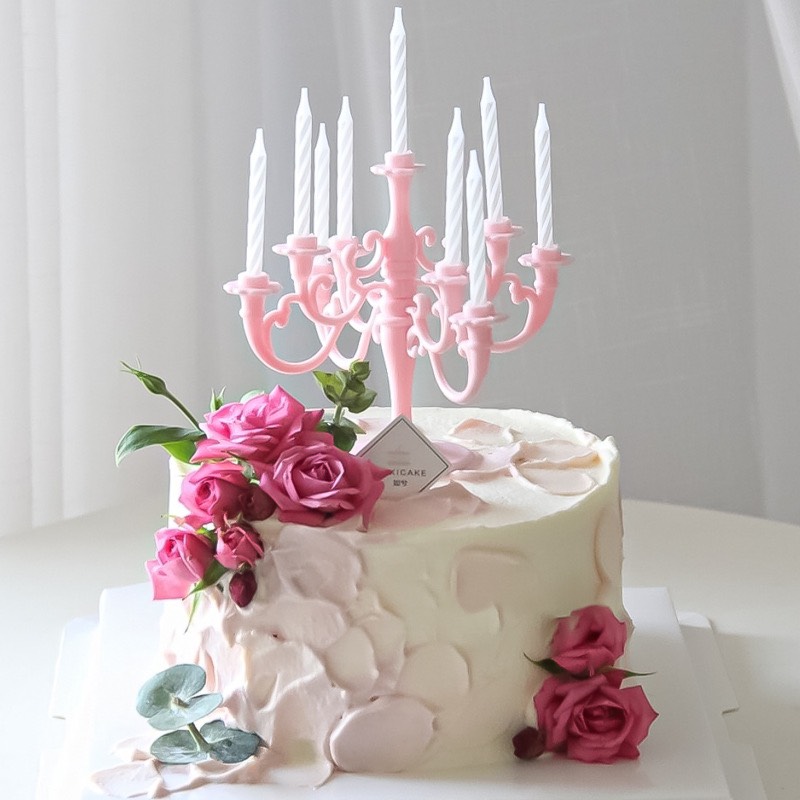 เทียน-สีชมพู