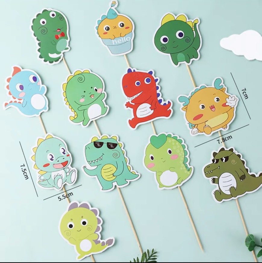 กระดาษไดโนเสาร์สีสันสดใส 2 ชุด (ไดโนเสาร์ 12 ตัว/ชุด)