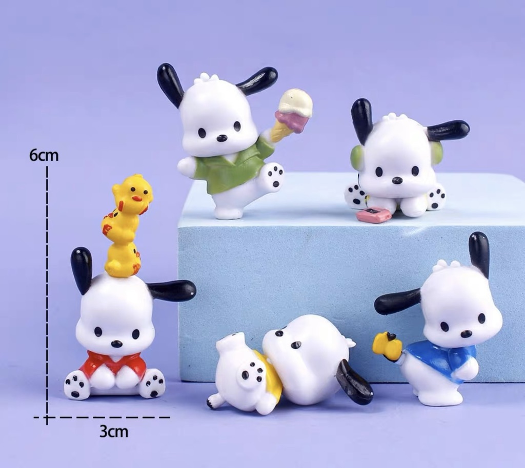 รูปปั้นสุนัขปาชา 5 ตัว (เรซินที่สวยงาม)