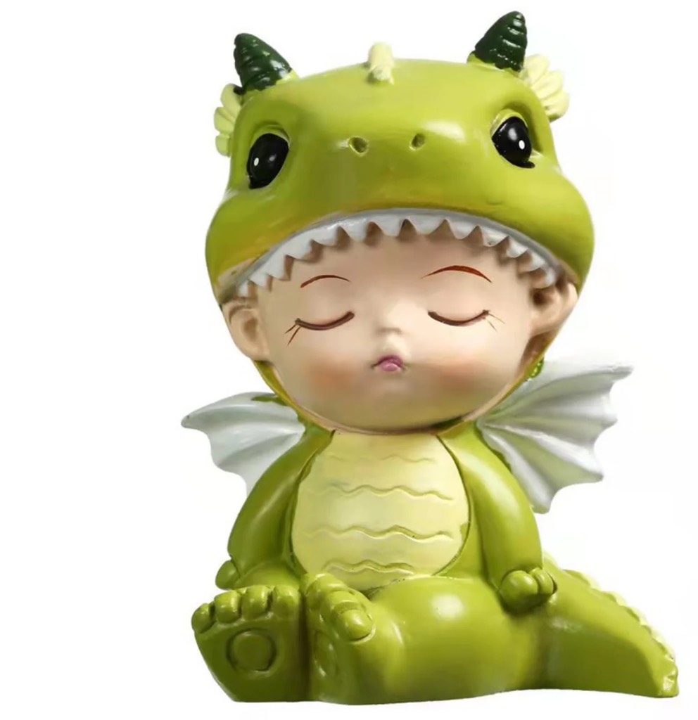 รูปปั้น- ไดโนเสาร์ลายเด็ก (นั่ง)