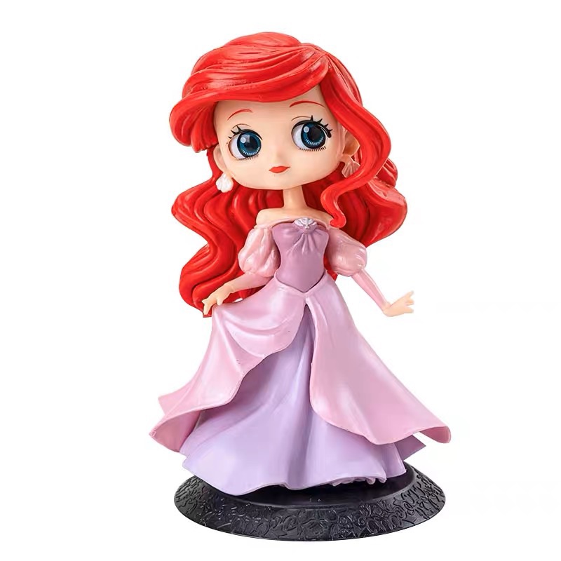 รูปปั้นนางเงือกผมสีแดงและชุดสีชมพู (เรซินแข็ง) (PVC)