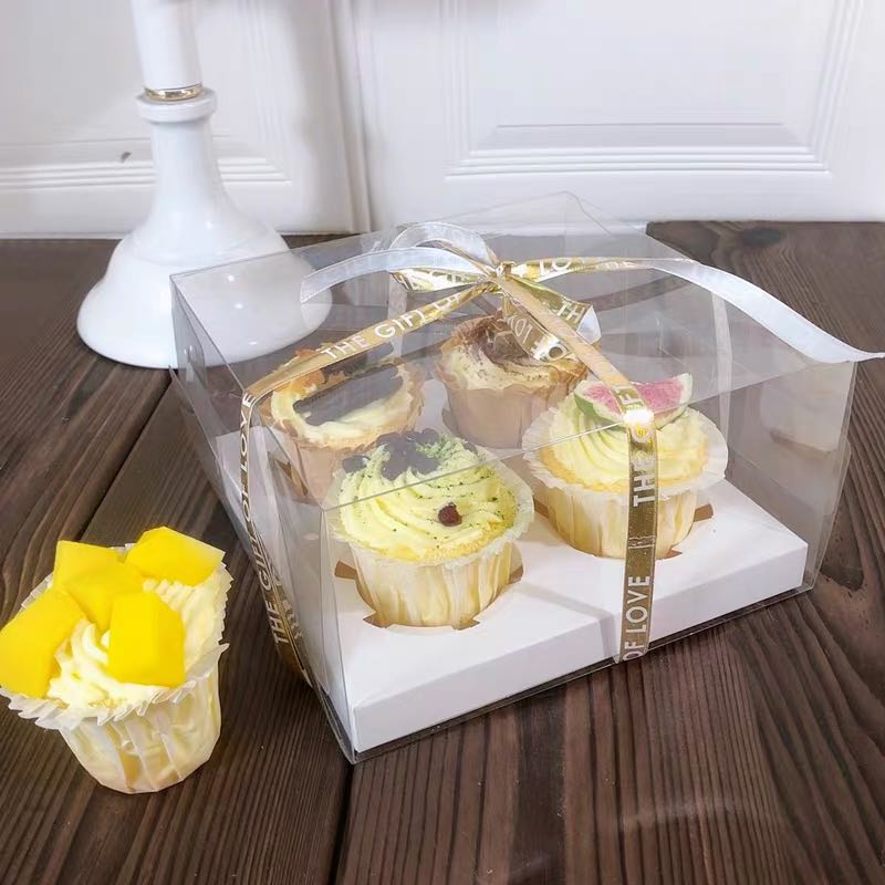 ชุดกล่องคัพเค้กใส 10 ชิ้น (4 ชิ้น) (18x18x10ซม.)