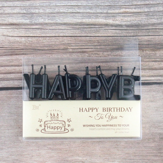 เทียน HPBD - สีดำ