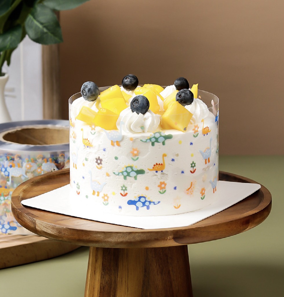 ผนังเค้ก 8 ซม. - ไดโนเสาร์สีสันสดใส