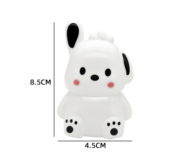 รูปปั้นสุนัข Pacha สีดำและสีขาวพลาสติกแข็ง (ไม่มีไฟ)