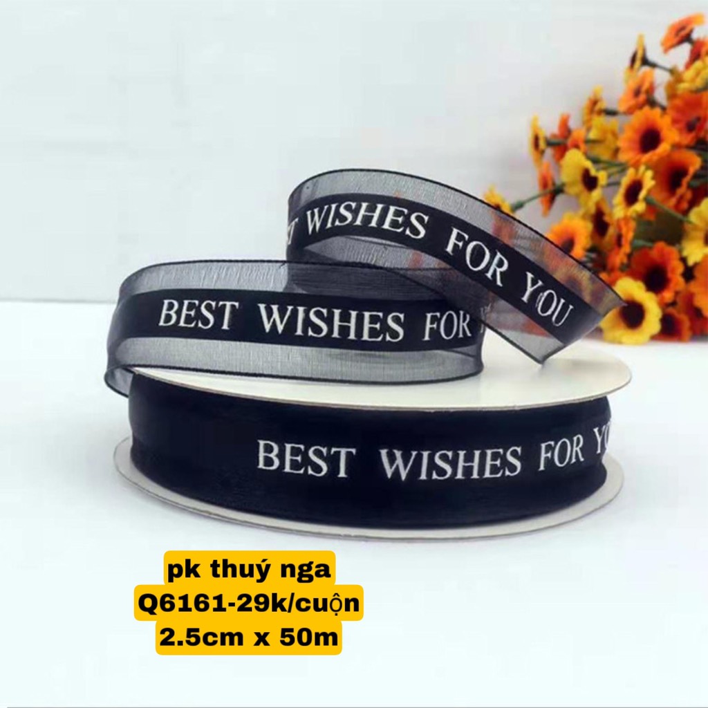Ruybang Best Wish for You 2.5cm x 50m - สีดำ.