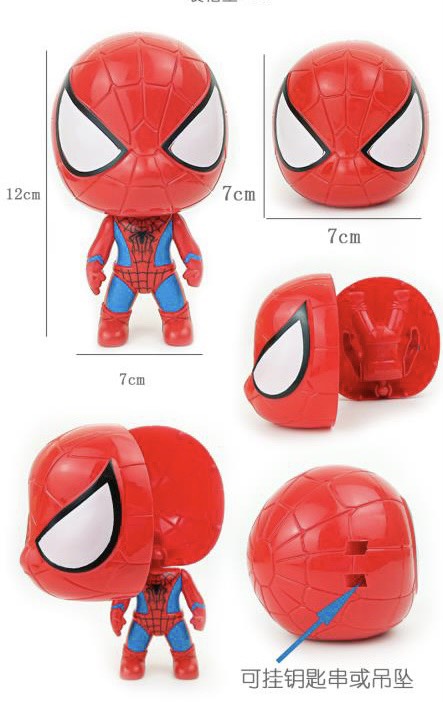 สไปเดอร์แมนหัวโตพลาสติกน้ำหนักเบา - หัวกลม ขนาดใหญ่ (7x12ซม.)