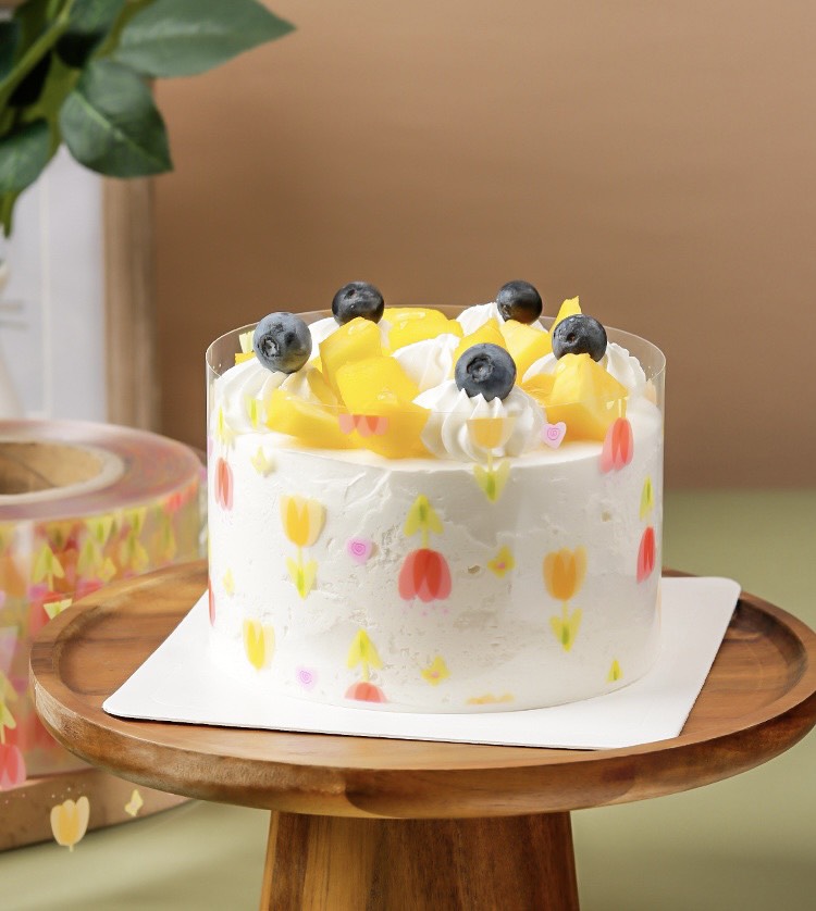 ผนังเค้ก 8 ซม. - ดอกทิวลิป