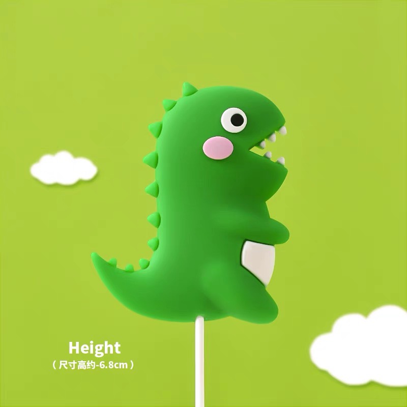 รูปปั้นไดโนเสาร์อ้วนมีหนามสีเขียว (พลาสติก)
