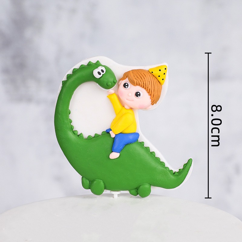 รูปปั้นเด็กขี่ไดโนเสาร์ (ซิลิคอน)