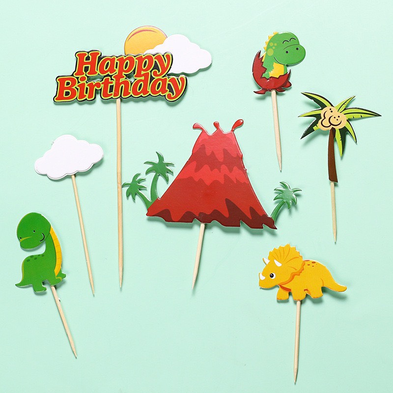 ชุดกระดาษ 2 ชุดรวมกัน - ไดโนเสาร์ ต้นไม้ และภูเขาไฟ