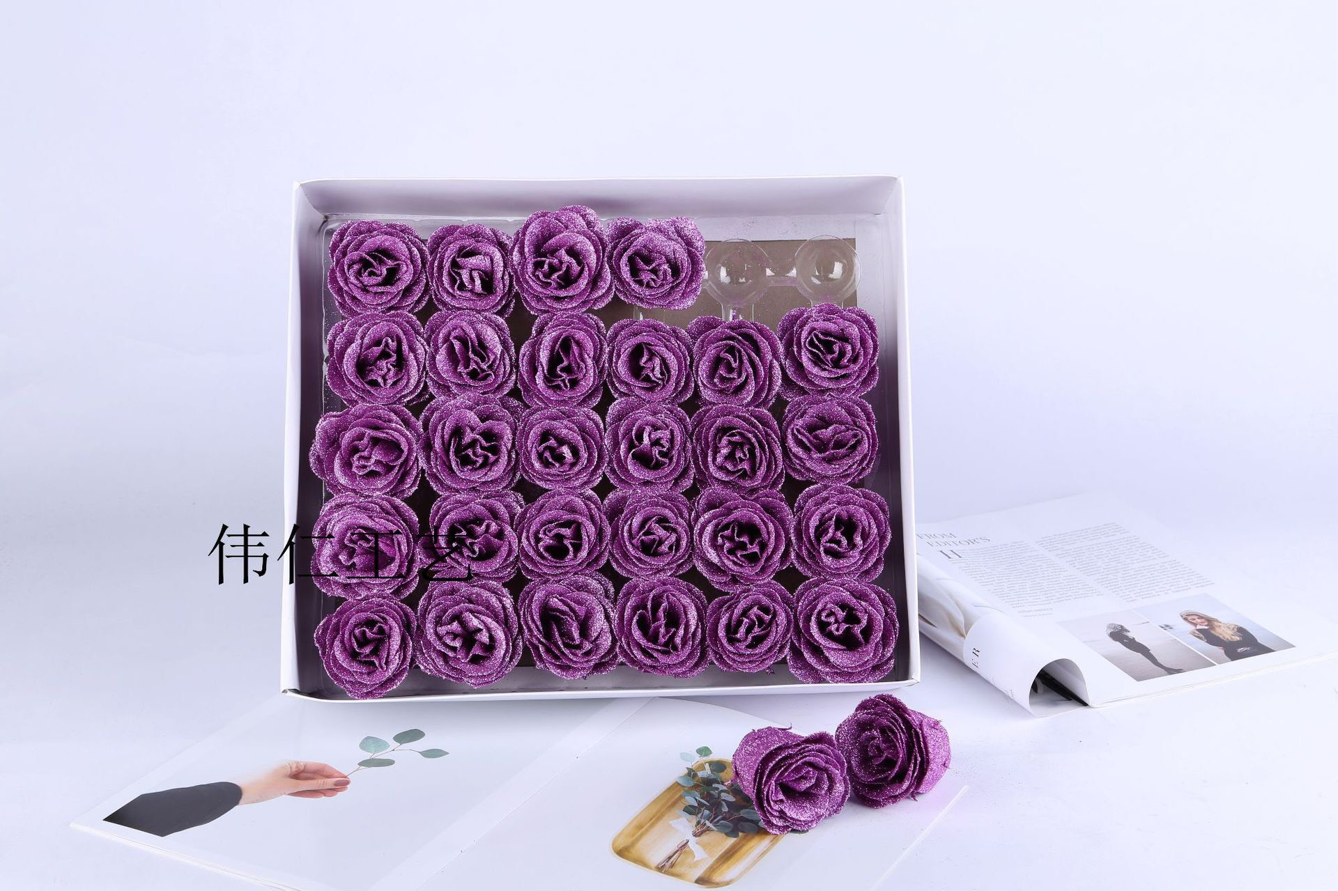 ดอกไม้ขี้ผึ้งอิมัลชั่นกล่องละ 30 ดอก