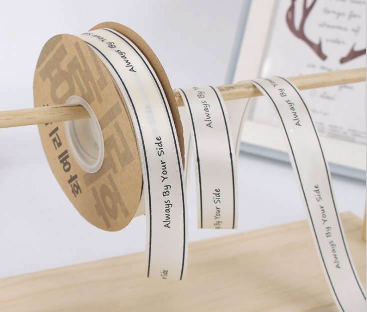 ริบบิ้นผ้า Alwaysinyourside (2.5ซม. x 45ม.) - สีครีม