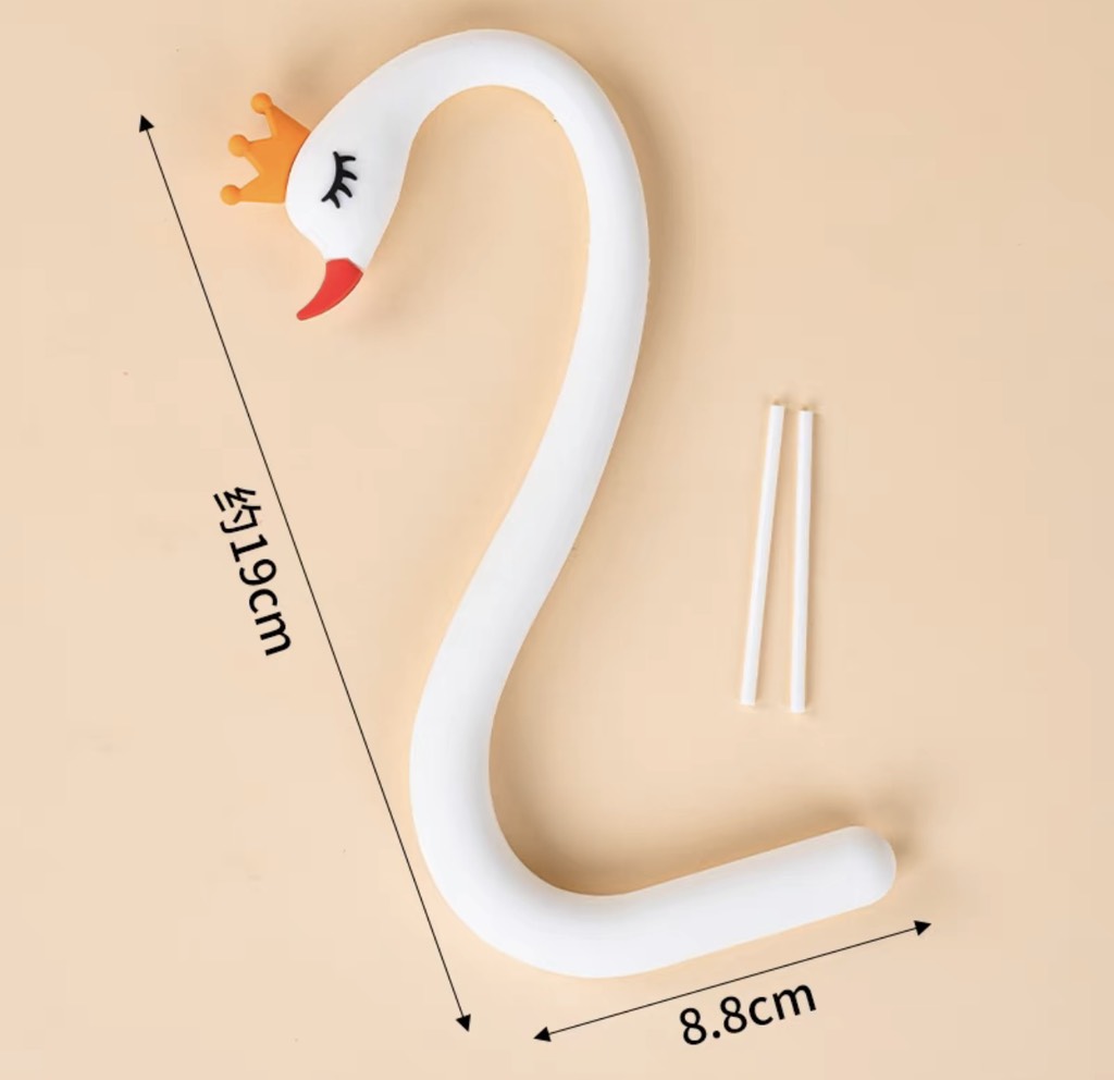 รูปปั้นหงส์เรซินเนื้อนุ่ม - สีขาว