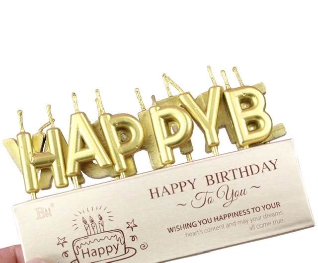 เทียน HPBD - สีเหลือง