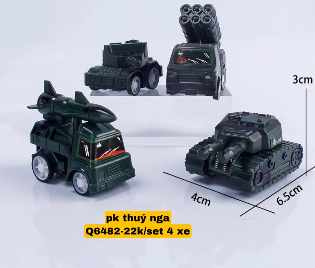 ชุดรถถัง 4 คัน - สีเขียว ARMY.