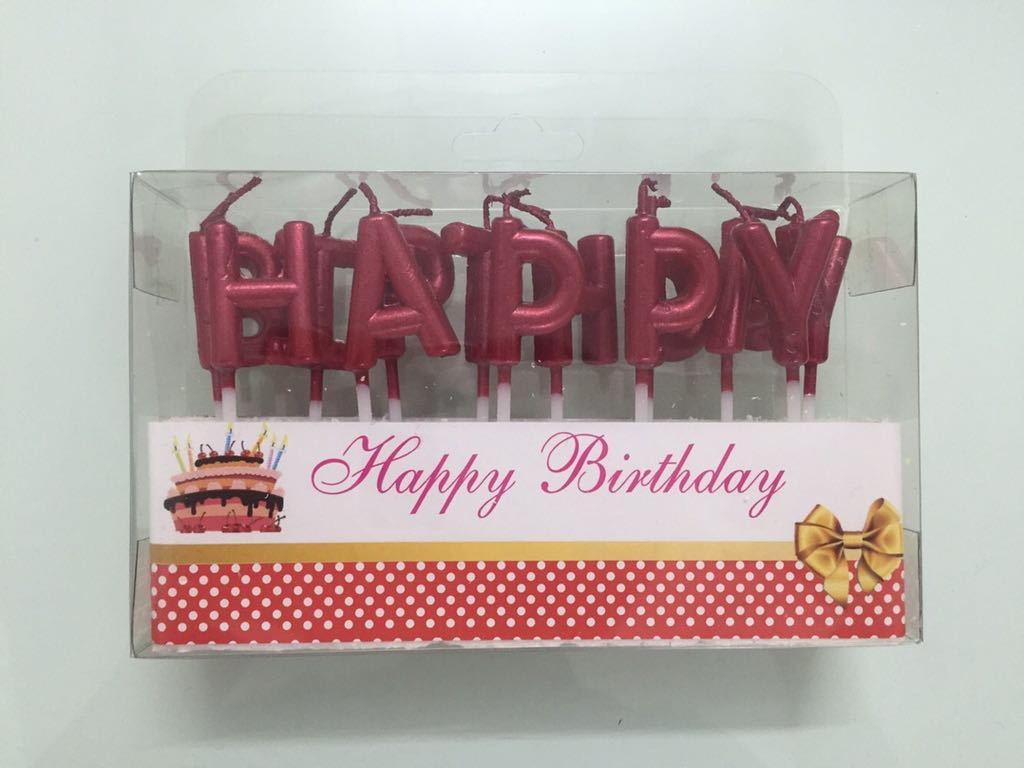 HPBD เทียน - สีแดง.