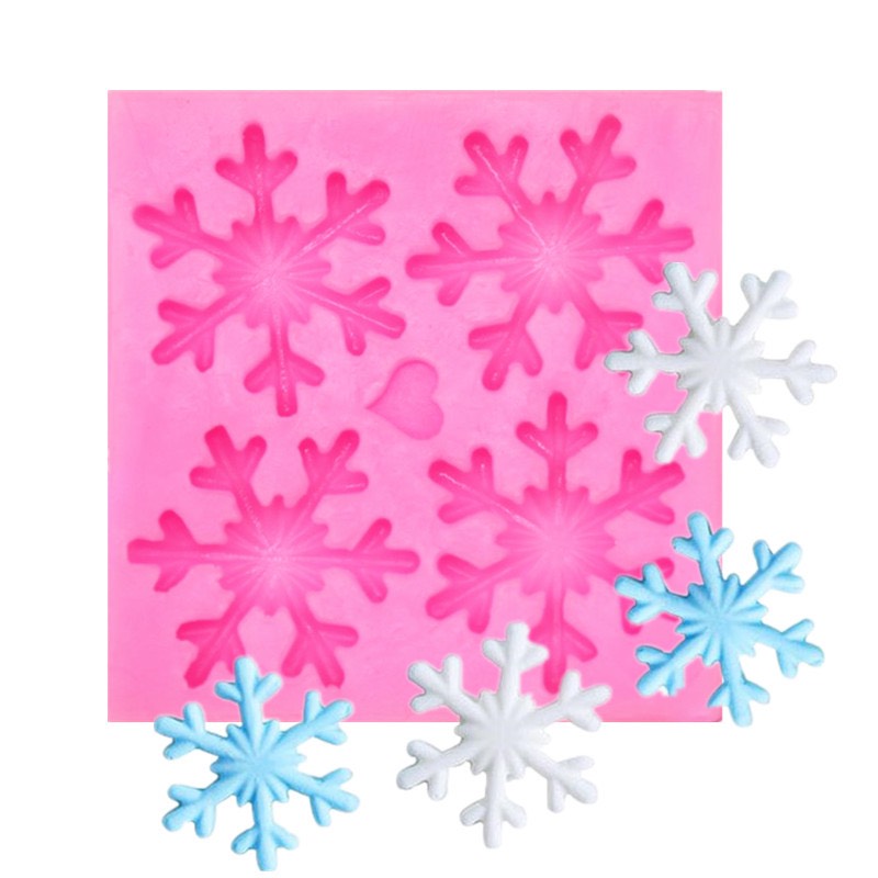 แม่พิมพ์เกล็ดหิมะ 4 ชิ้น (ซิลิโคน)