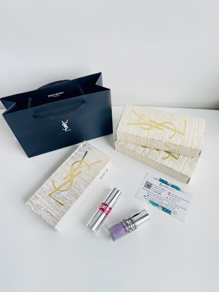 Set YSL Candy Glaze 02 và Plumping Lip Oil Gloss 01