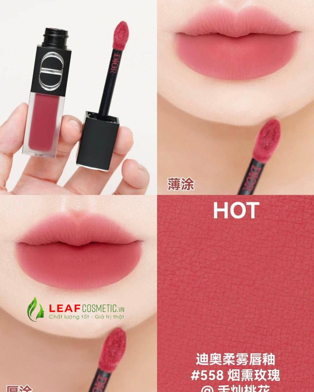 Màu son Dior 558 Rosewood Star hồng đỏ đất thanh lịch