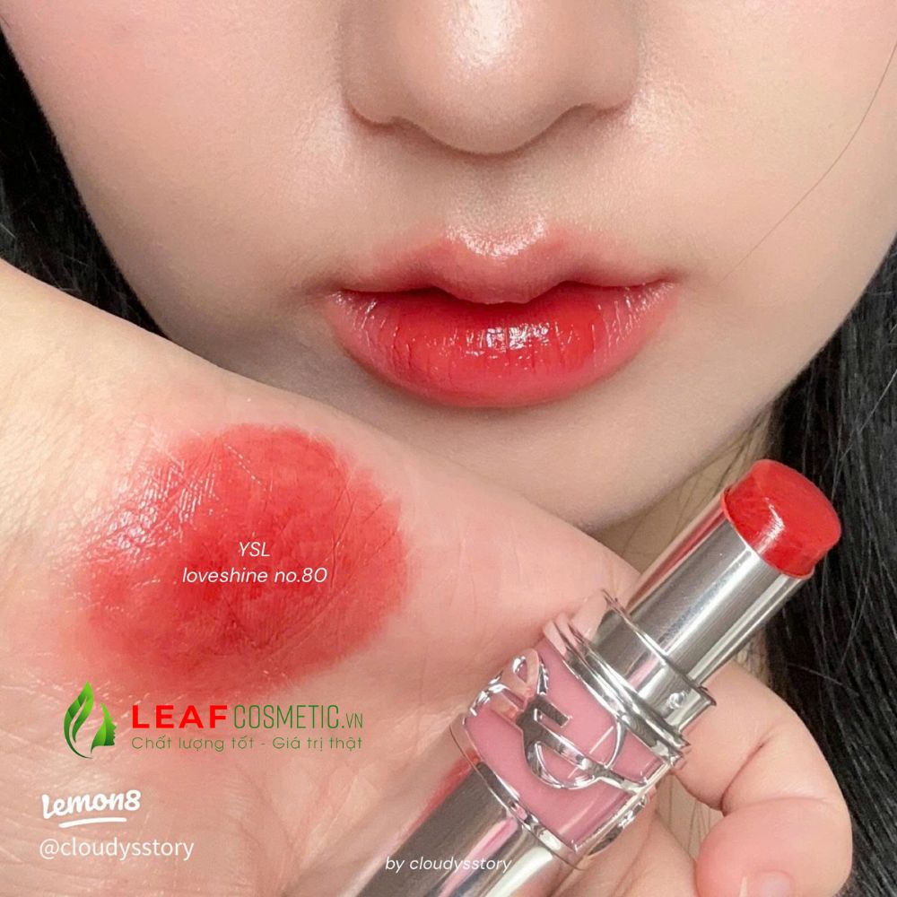 Son Dưỡng YSL Loveshine 80 Glowing Lava Đỏ Gạch Sang Trọng