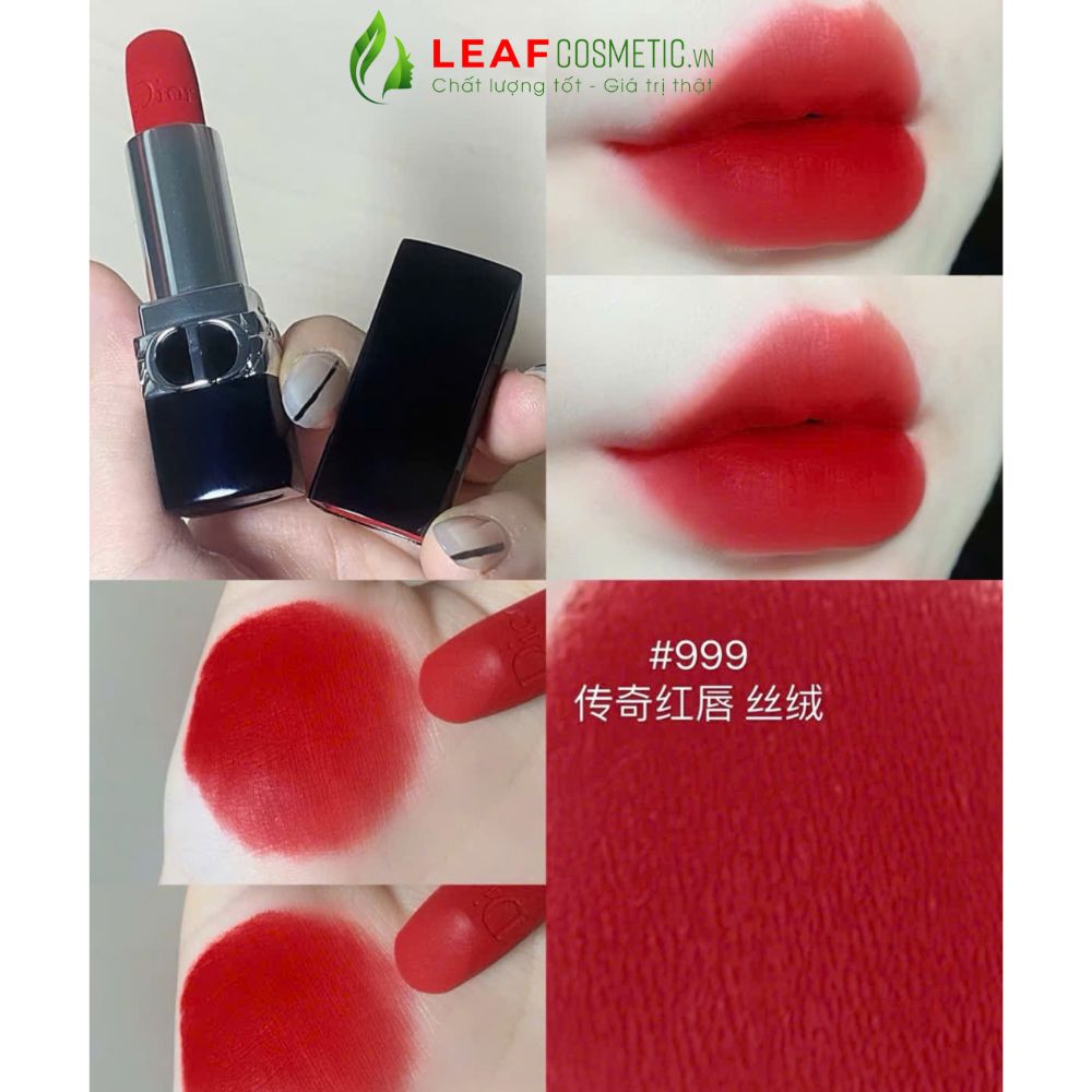 Son Dior Mini 999 đỏ thuần velvet