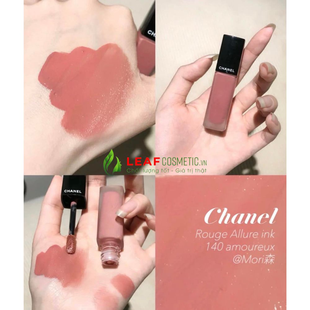 SON CHANEL ROUGE ALLURE INK 140 AMOUREUX TONE HỒNG NHẸ PHA NÂU THỜI THƯỢNG