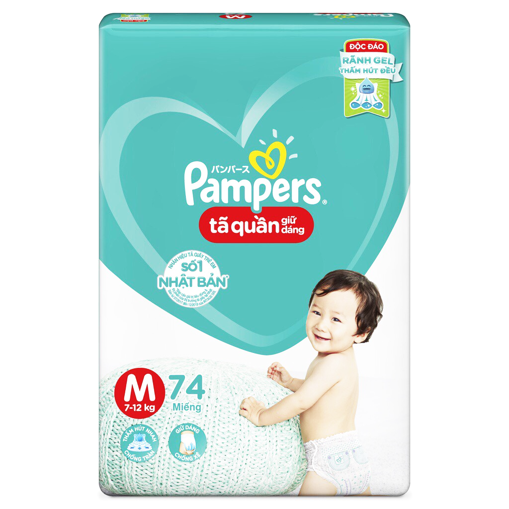 Pampers Diaper Pants Super Jumbo Pack Size M for 7Kg to 12Kg (74