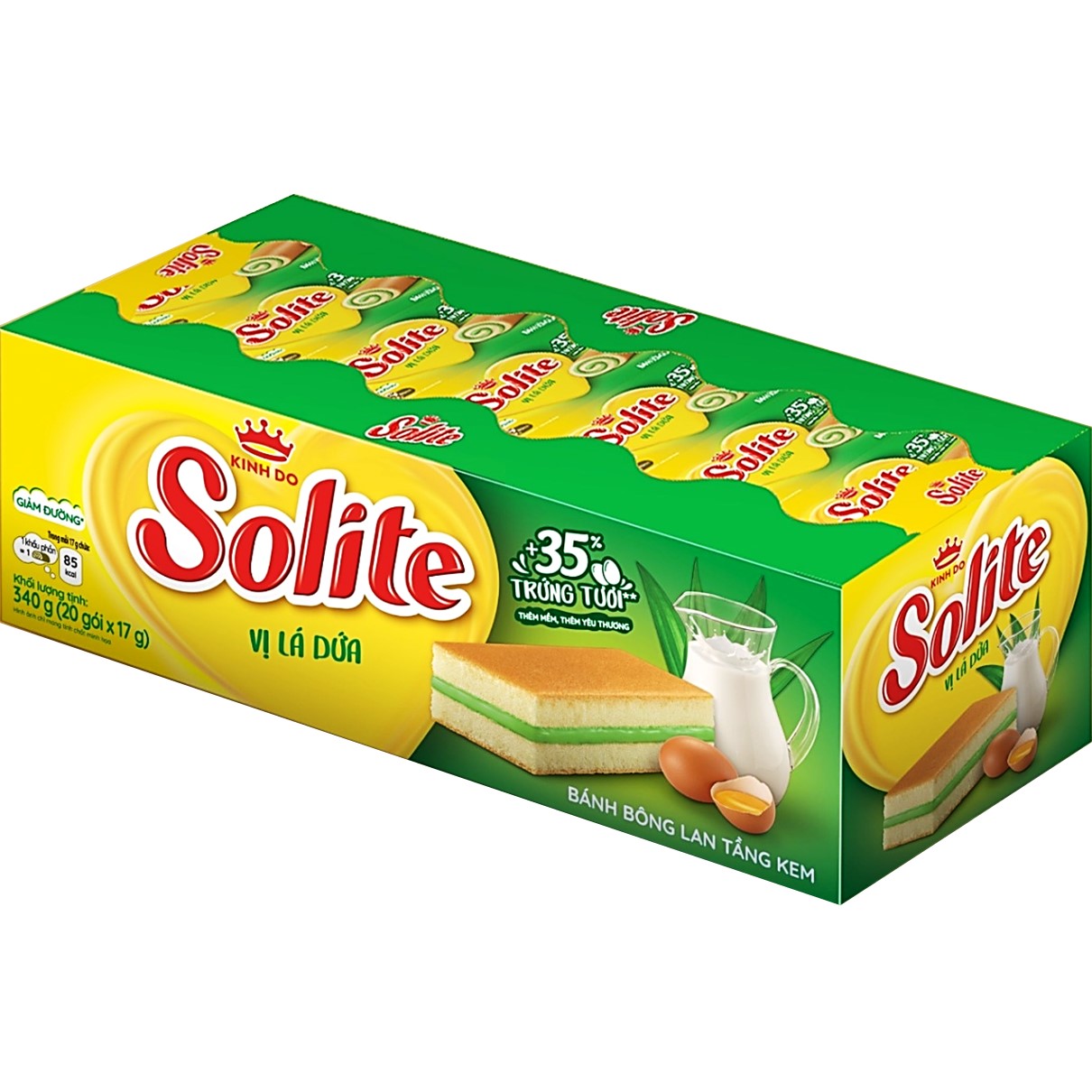Pandan Text Box Solite Layered Pandan Cake Box 340g | BLUETHUNDER JOINT STOCK COMPANY