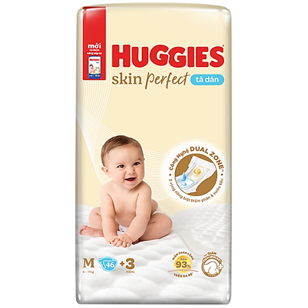 Huggies Skin Perfect Newborn Diaper Tape Size M46+3 (6-11kg