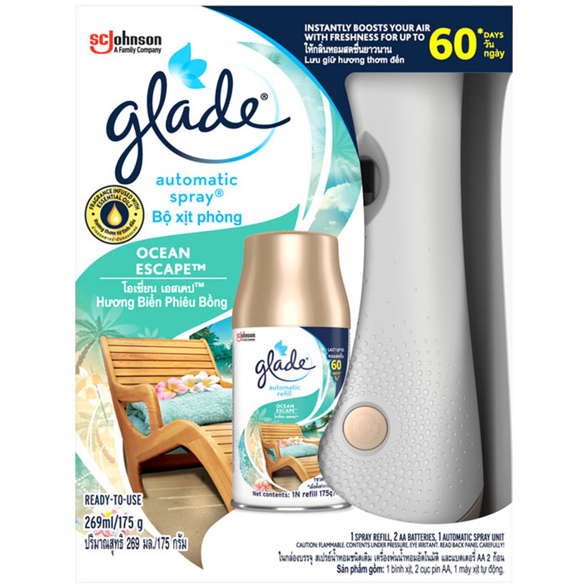 Glade Automatic Spray Starter Kit Ocean Escape Starter BLUETHUNDER