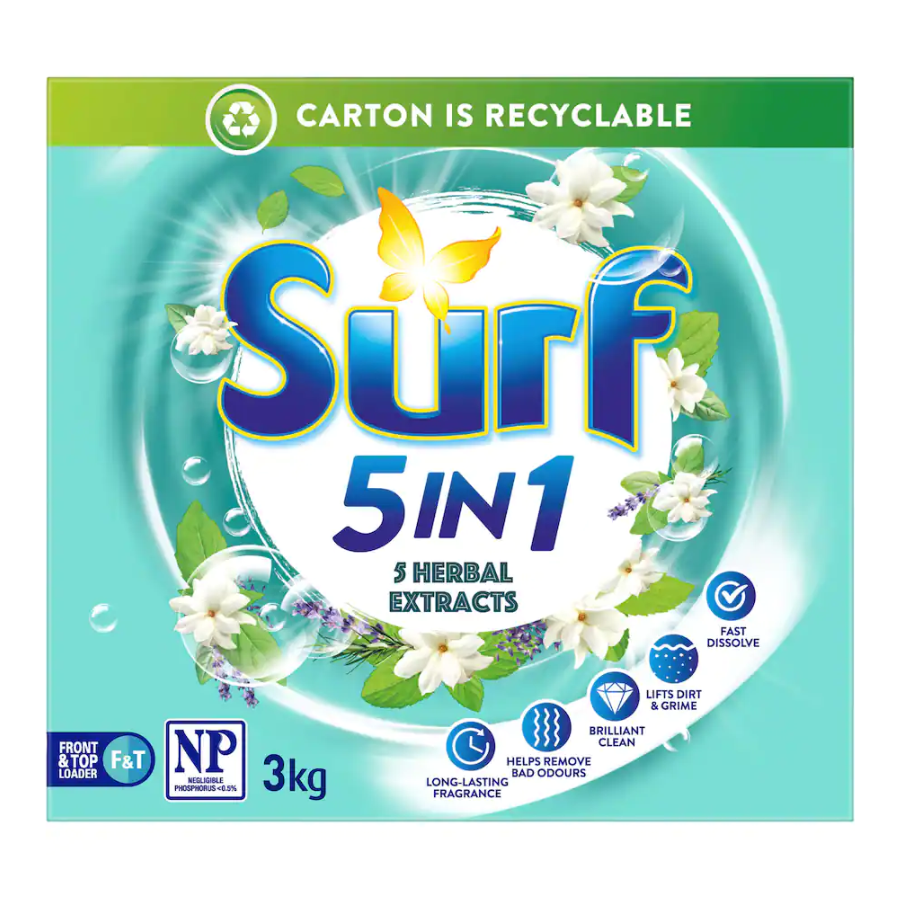 Surf Blue Powder Surf Detergent Powder Herbal 3Kg | BLUETHUNDER JOINT STOCK COMPANY