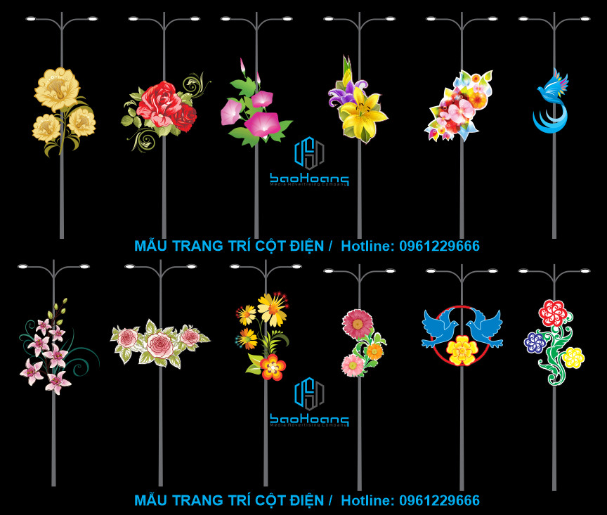 Hoa văn treo cột điện