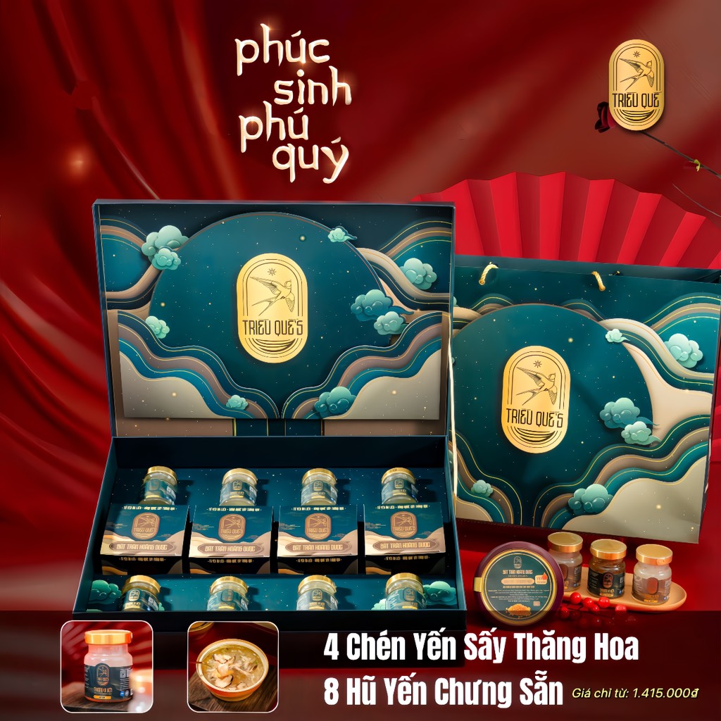 SET PHÚC SINH PHÚ QUÝ (8 Hũ Yến Chưng, 4 Chén Soup Yến)