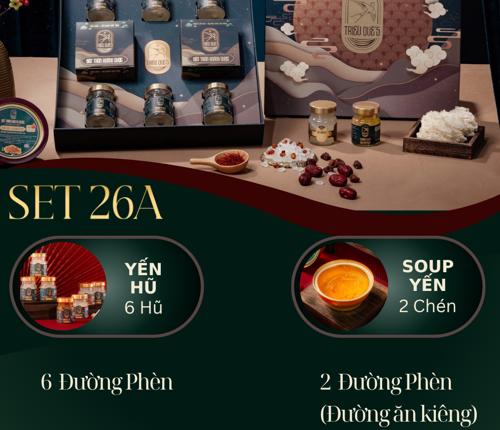 LỘC TẤN VINH HOA -  Hộp Cao Cấp Soup Yến ăn liền 140ml & Hũ Yến Chưng Sẵn 70ml