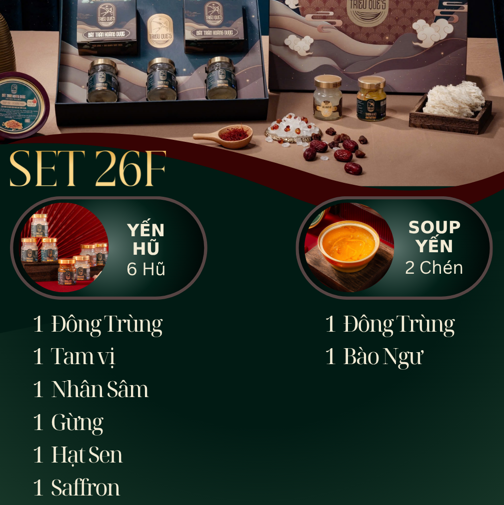 LỘC TẤN VINH HOA -  Hộp Cao Cấp Soup Yến ăn liền 140ml & Hũ Yến Chưng Sẵn 70ml