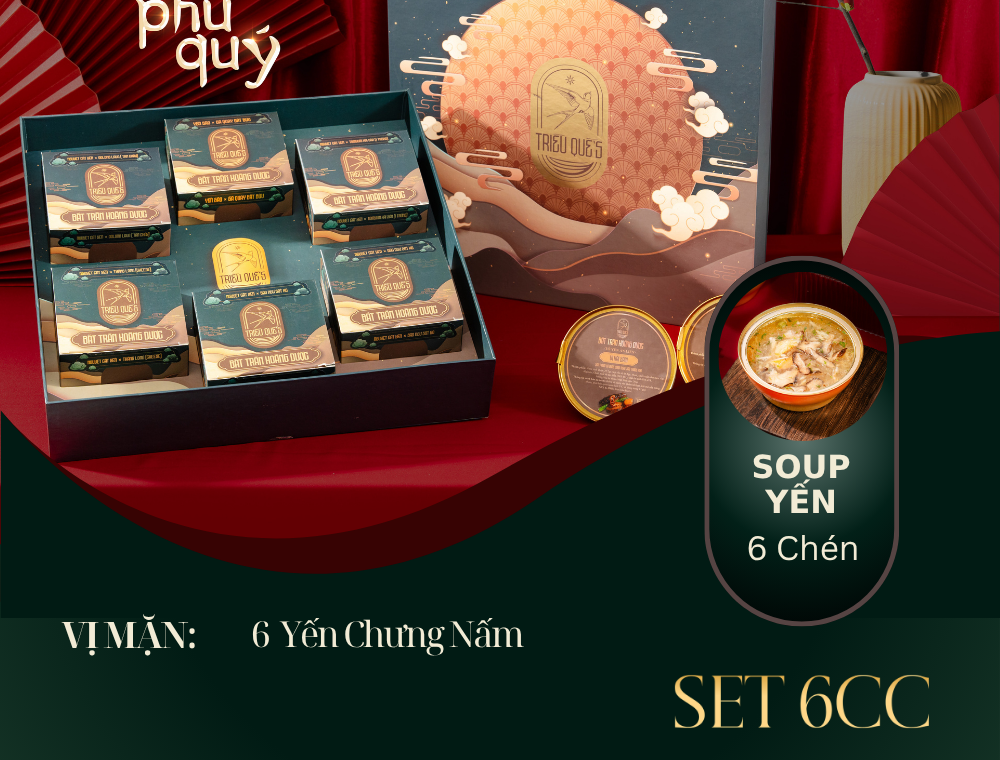 LỤC BẢO PHÚ QUÝ -  Hộp Cao Cấp 6 Chén Soup Yến Ăn Liền 140ml