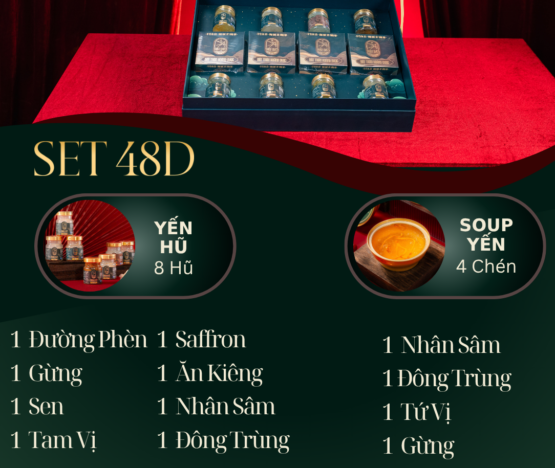 PHÚC SINH PHÚ QUÝ - Hộp 4 chén Soup Yến Ăn Liền, 8 Yến Hũ Chưng Sẵn