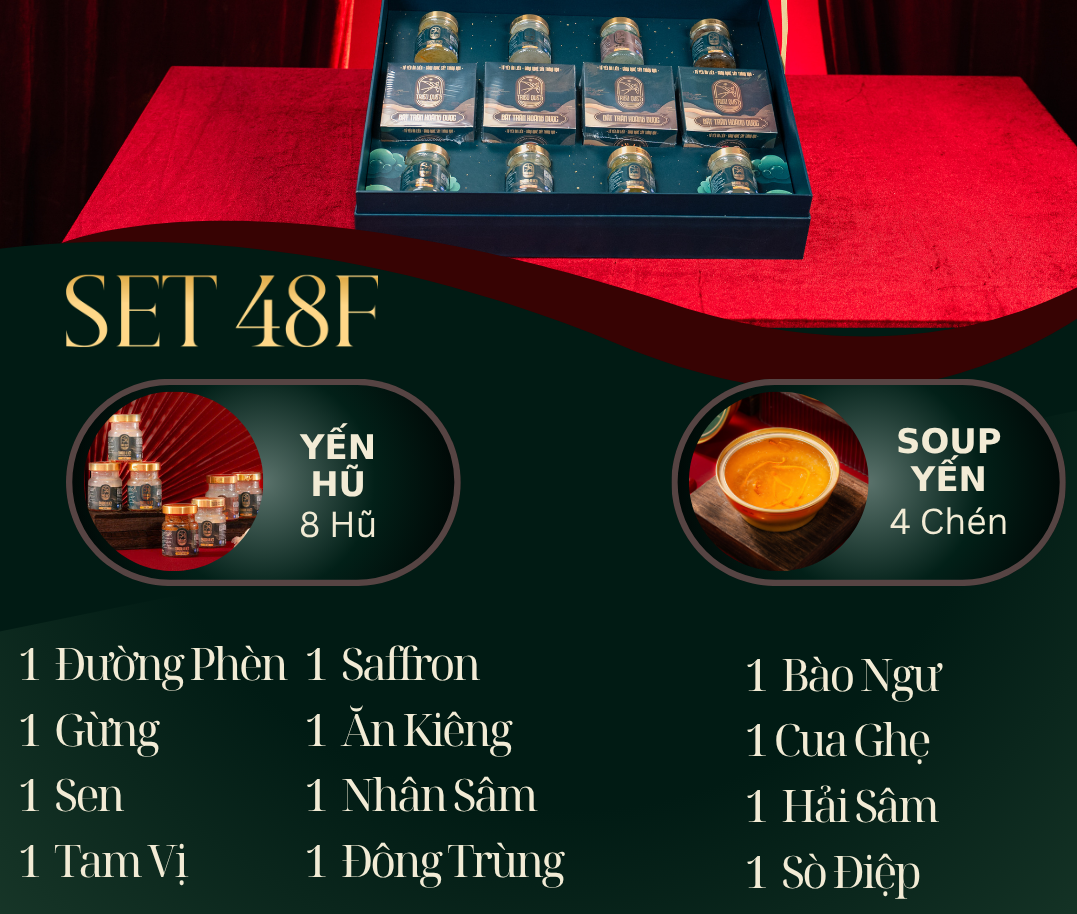 PHÚC SINH PHÚ QUÝ - Hộp 4 chén Soup Yến Ăn Liền, 8 Yến Hũ Chưng Sẵn