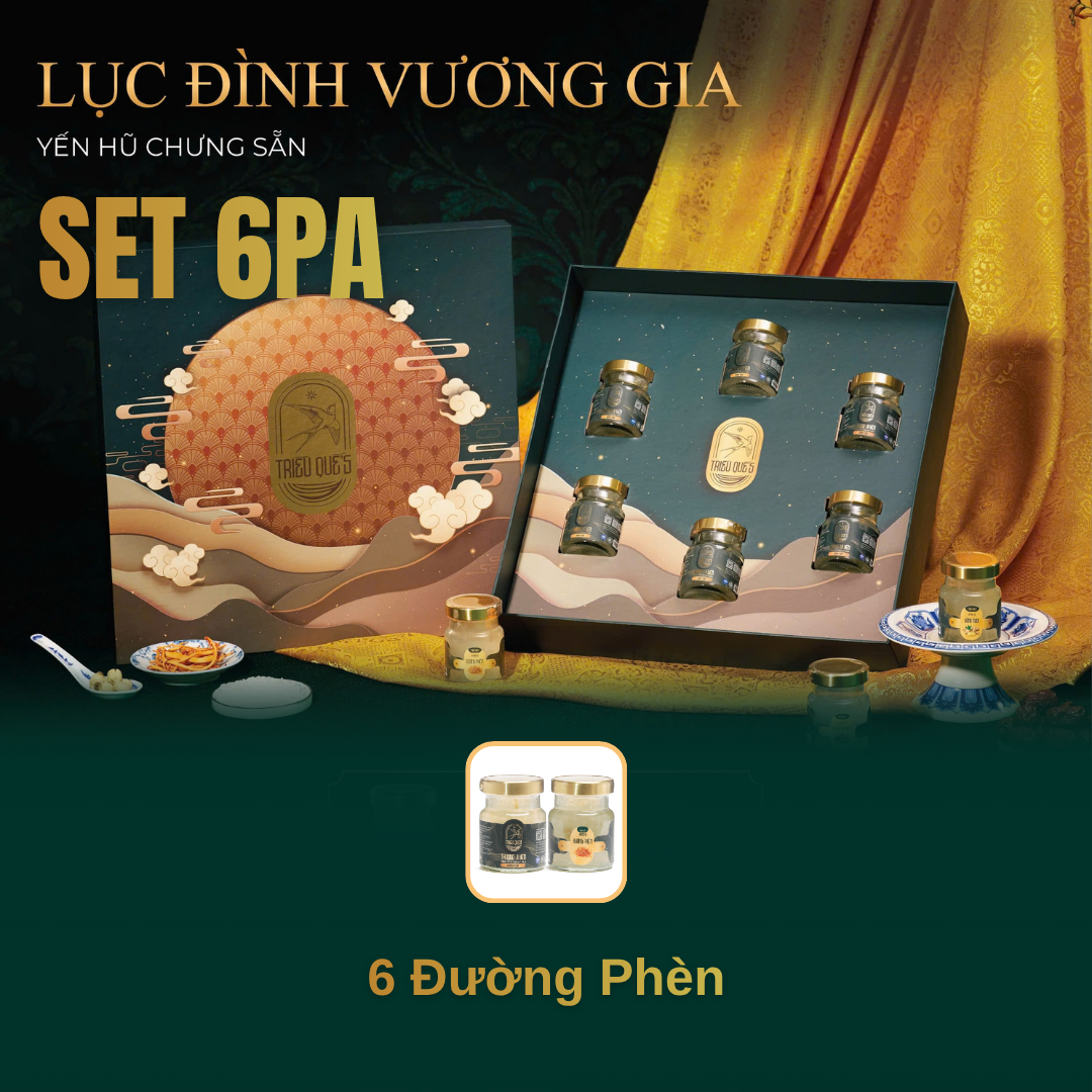 SET LỤC ĐÌNH VƯƠNG GIA -  Hộp 6 Hũ Yến Chưng Sẵn Cao Cấp 70ml