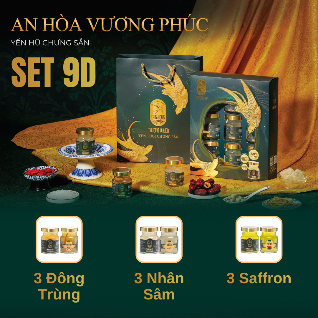 SET AN HÒA VƯƠNG PHÚC - 9 Hũ Yến Chưng Sẵn