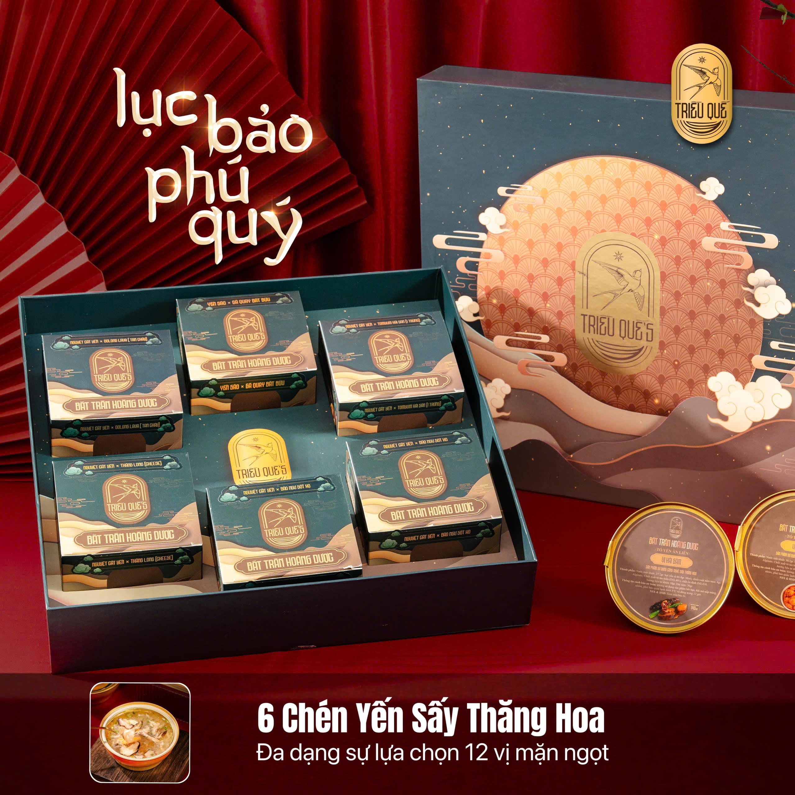 [SET] MIX 6 MẶN - LỤC BẢO PHÚ QUÝ - 6 CHÉN SOUP YẾN ĂN LIỀN