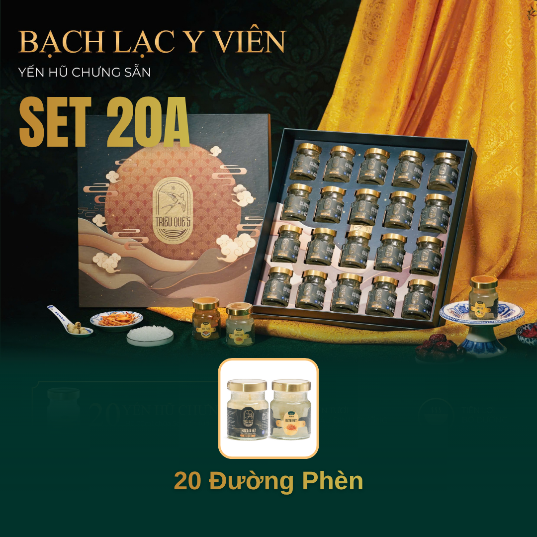 SET BÁCH LẠC Y VIÊN - Hộp Cao Cấp 20 Hũ Yến Chưng Sẵn 70ml