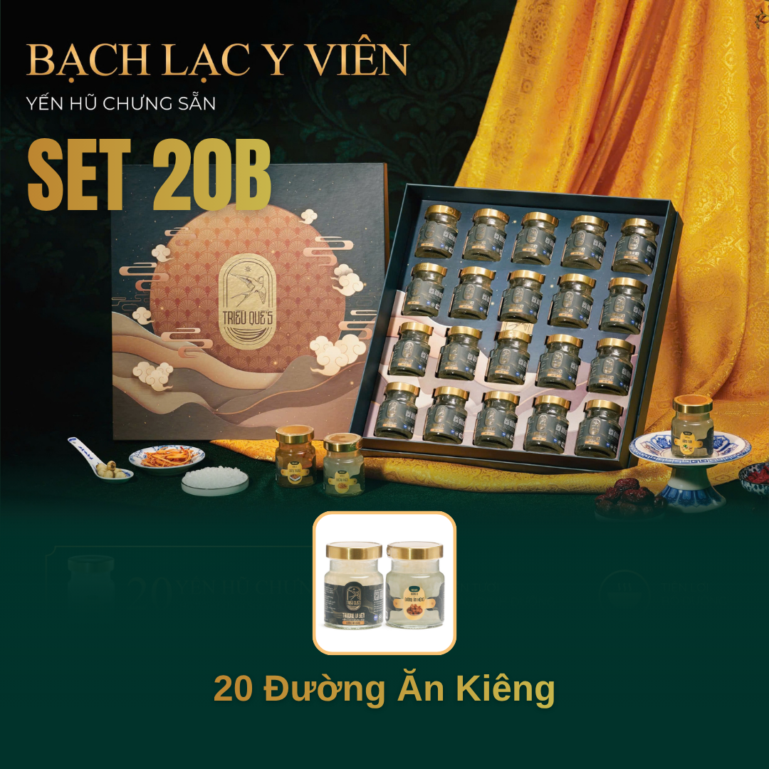 SET BÁCH LẠC Y VIÊN - Hộp Cao Cấp 20 Hũ Yến Chưng Sẵn 70ml