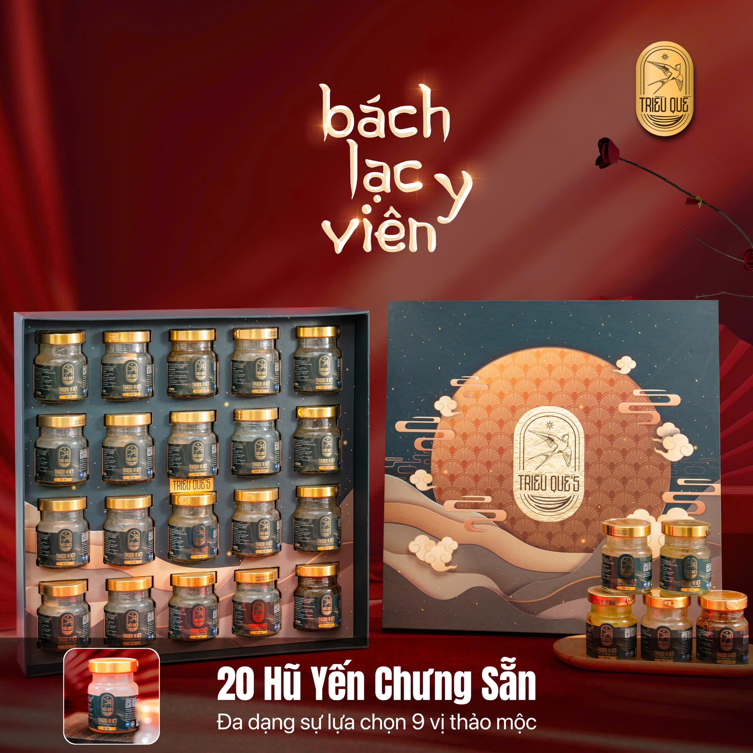 BÁCH LẠC Y VIÊN - Hộp Cao Cấp 20 Hũ Yến Chưng Sẵn 70ml