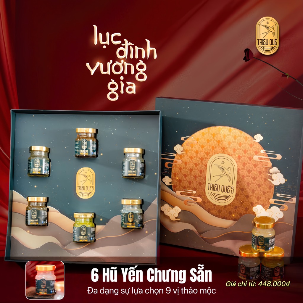 SET LỘC TẤN VINH HOA (Hộp 2 Chén Soup Yến, 6 Hũ Yến)