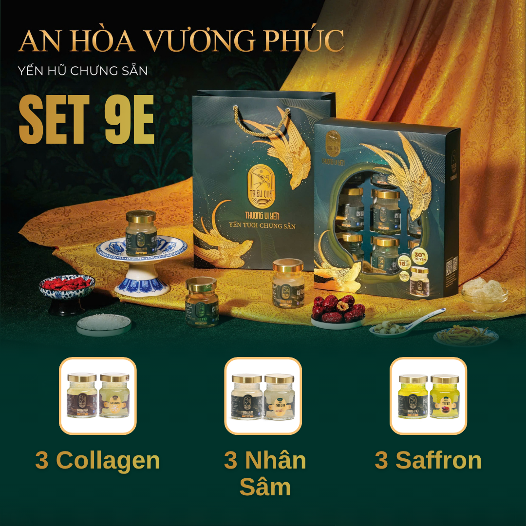 SET AN HÒA VƯƠNG PHÚC - 9 Hũ Yến Chưng Sẵn