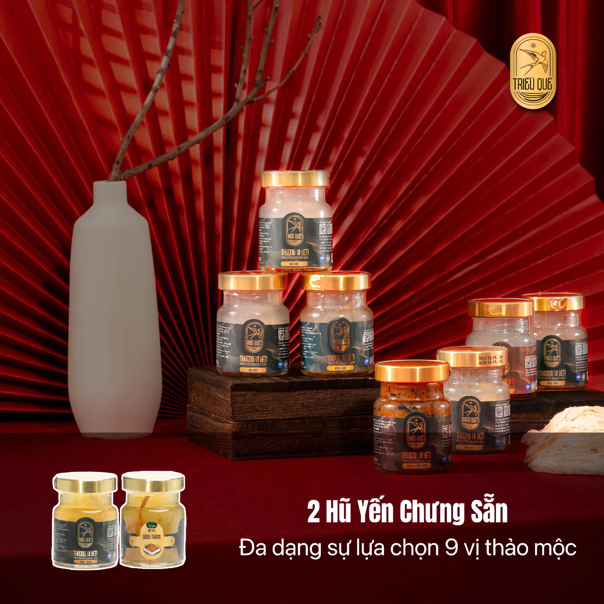NGUYỆT TRIỀU THƯỢNG UYỂN -  Hộp Cao Cấp Yến Tự Sôi 140ml, Soup Yến ăn liền 140ml & Hũ Yến Chưng Sẵn 70ml